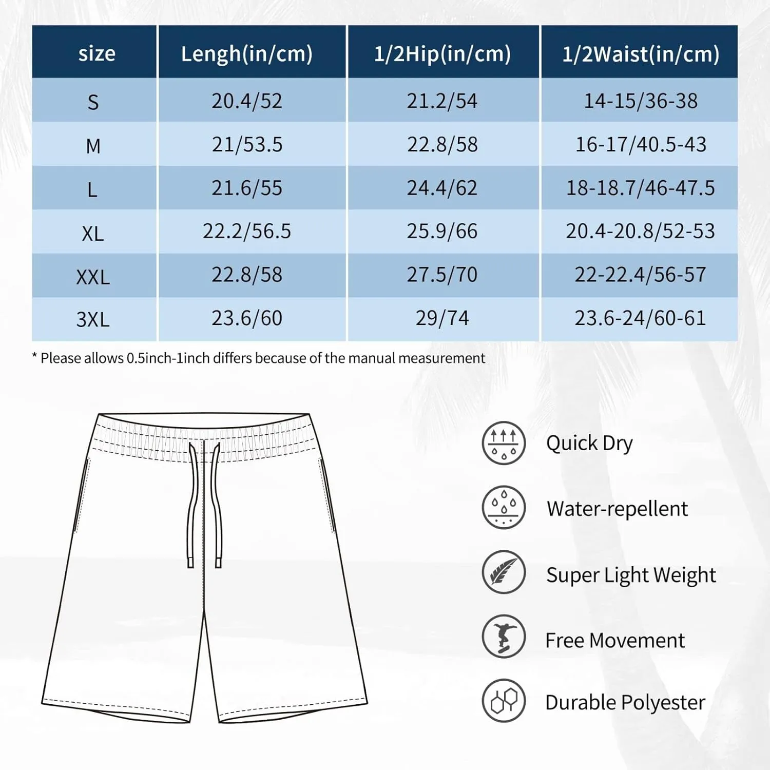 Men's Beach Shorts Quick Dry Drawstring Running Athletic Shorts Comfortable Loose Gym Shorts Swimsuit Pants with Pockets
