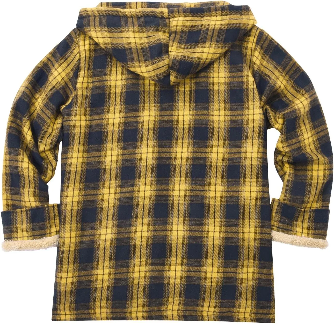 Men's Sherpa Lined Plaid Hoodies Full Zip Hooded Shirt Jacket Thick Fleece Flannel Jackets Soft Warm Coat with Hood
