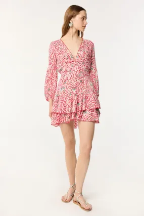 Mini Dress Chiara - Pink Wings Flower