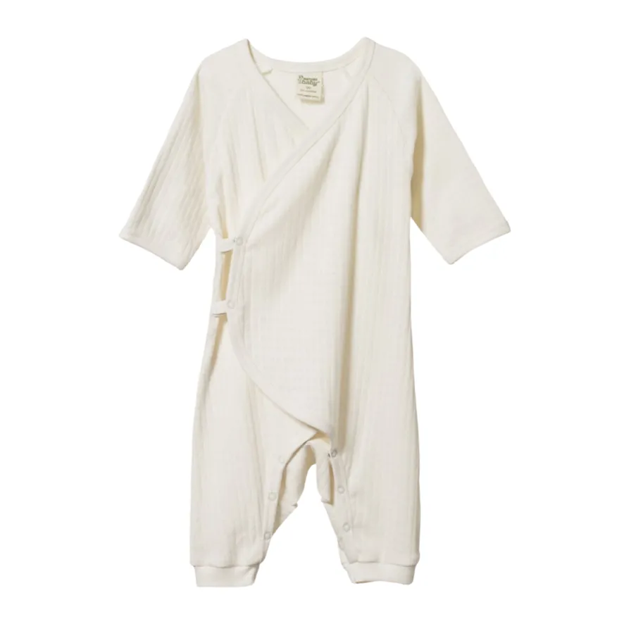 Nature Baby Pointelle Kimono Stretch and Grow - Natural