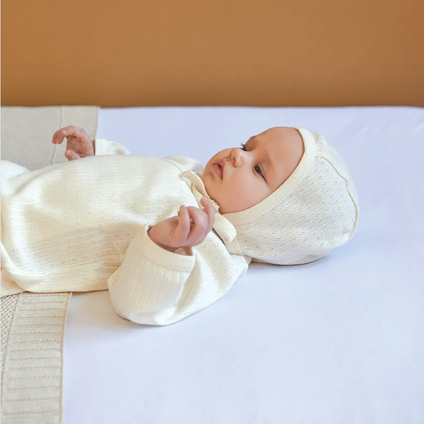 Nature Baby Pointelle Kimono Stretch and Grow - Natural