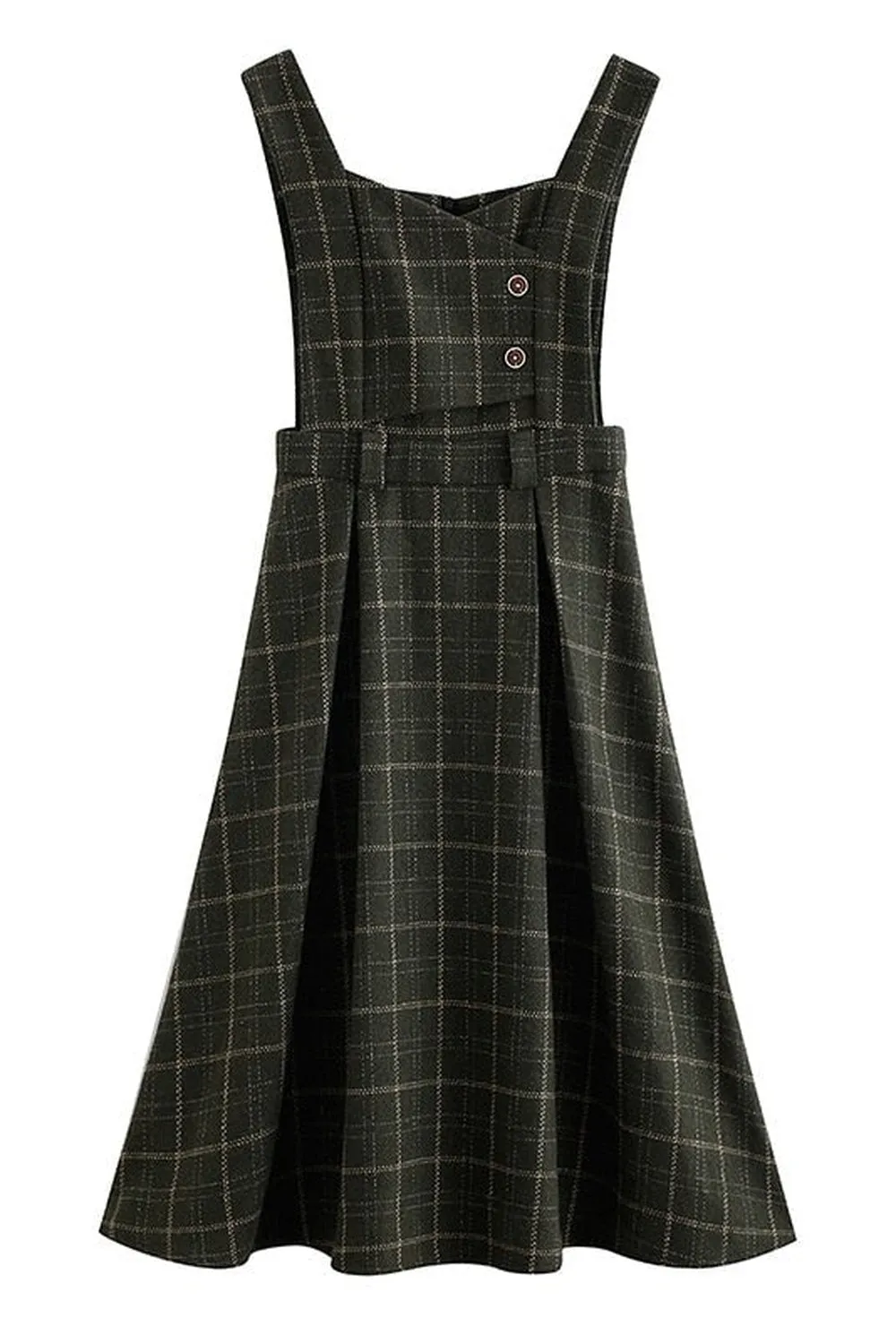 Plaid Woolen Midi Sundress