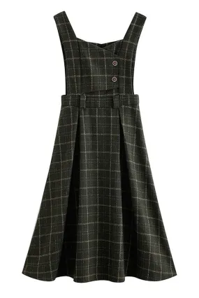 Plaid Woolen Midi Sundress