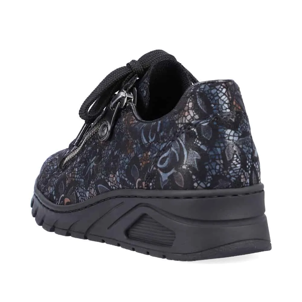 Rieker Women's Lace & Zip Loafers- Metallic