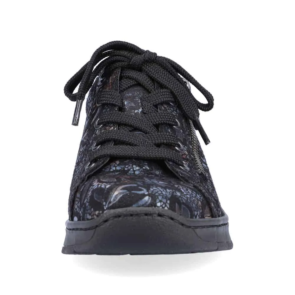 Rieker Women's Lace & Zip Loafers- Metallic
