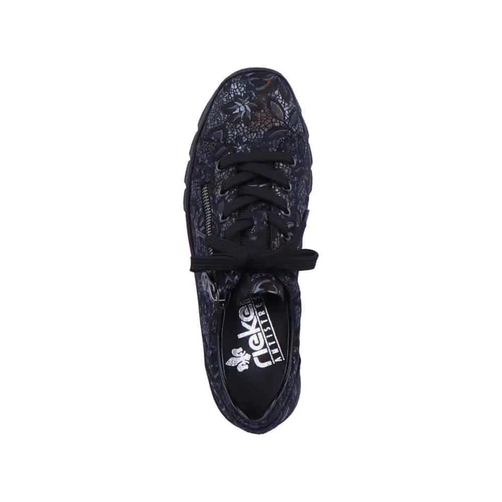 Rieker Women's Lace & Zip Loafers- Metallic