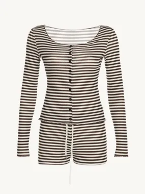 Salome Striped Cardigan Shorts Set