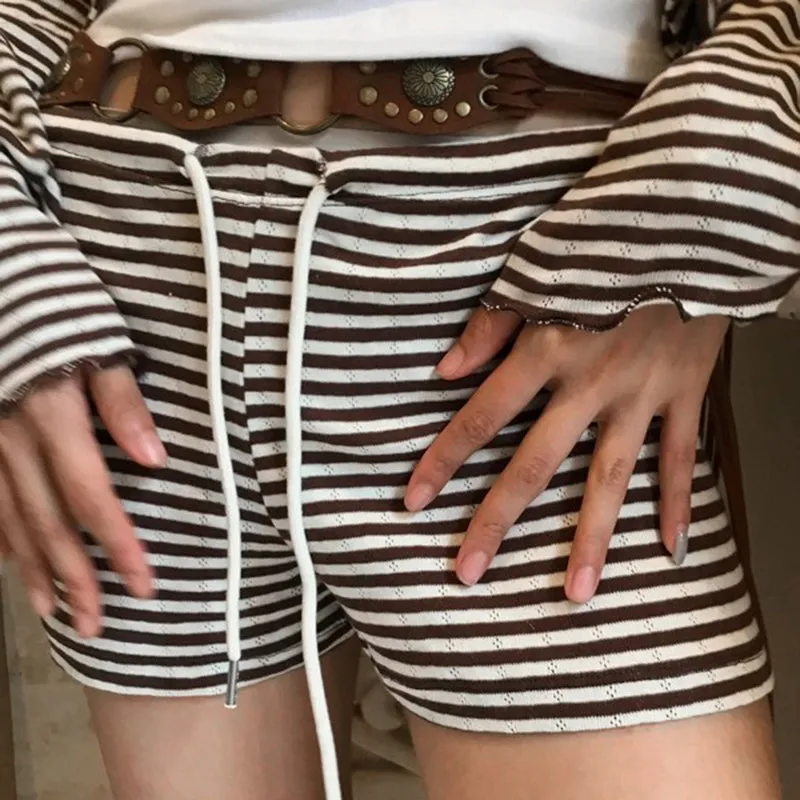 Salome Striped Cardigan Shorts Set