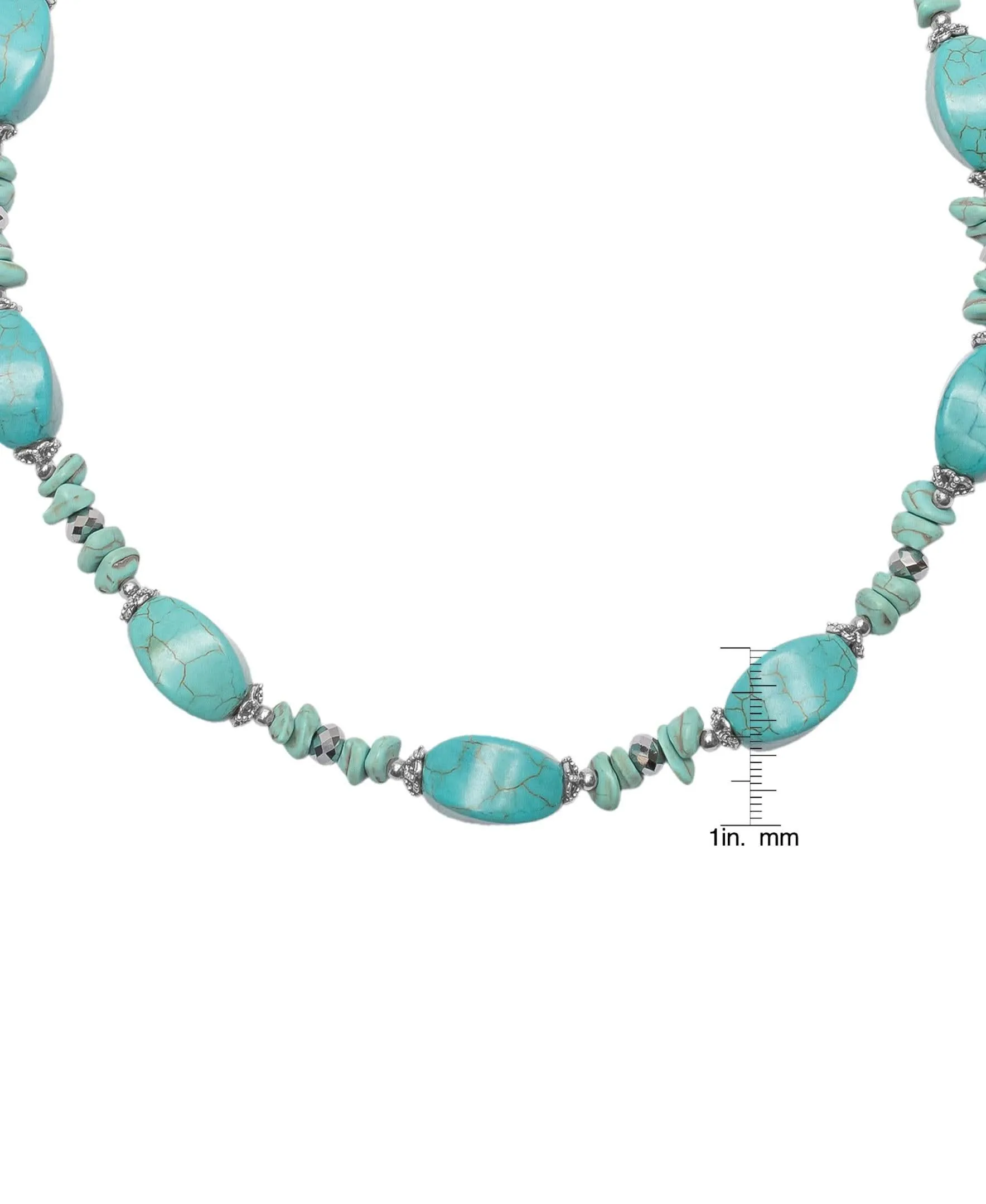 Silver Plated Bold Turquoise Dyed Howlite Necklace