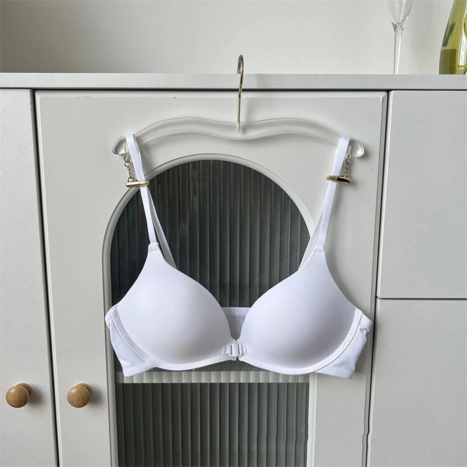 Small Bra Color Comfortable Front Buckle with A Gathered Triangular Cup and Seamless Thin Strap