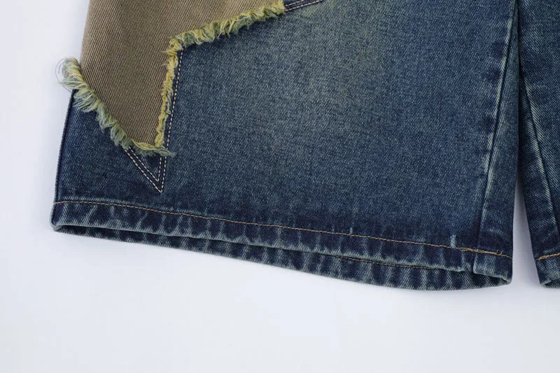 Starry Retro Baggy Denim Shorts