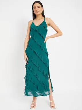 Teal Temptation Georgette Dress