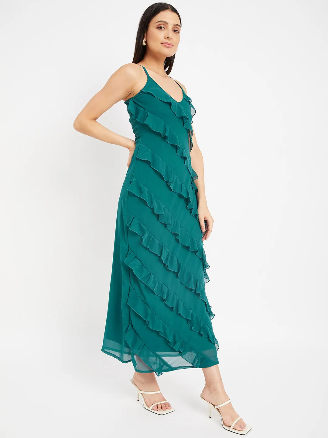 Teal Temptation Georgette Dress