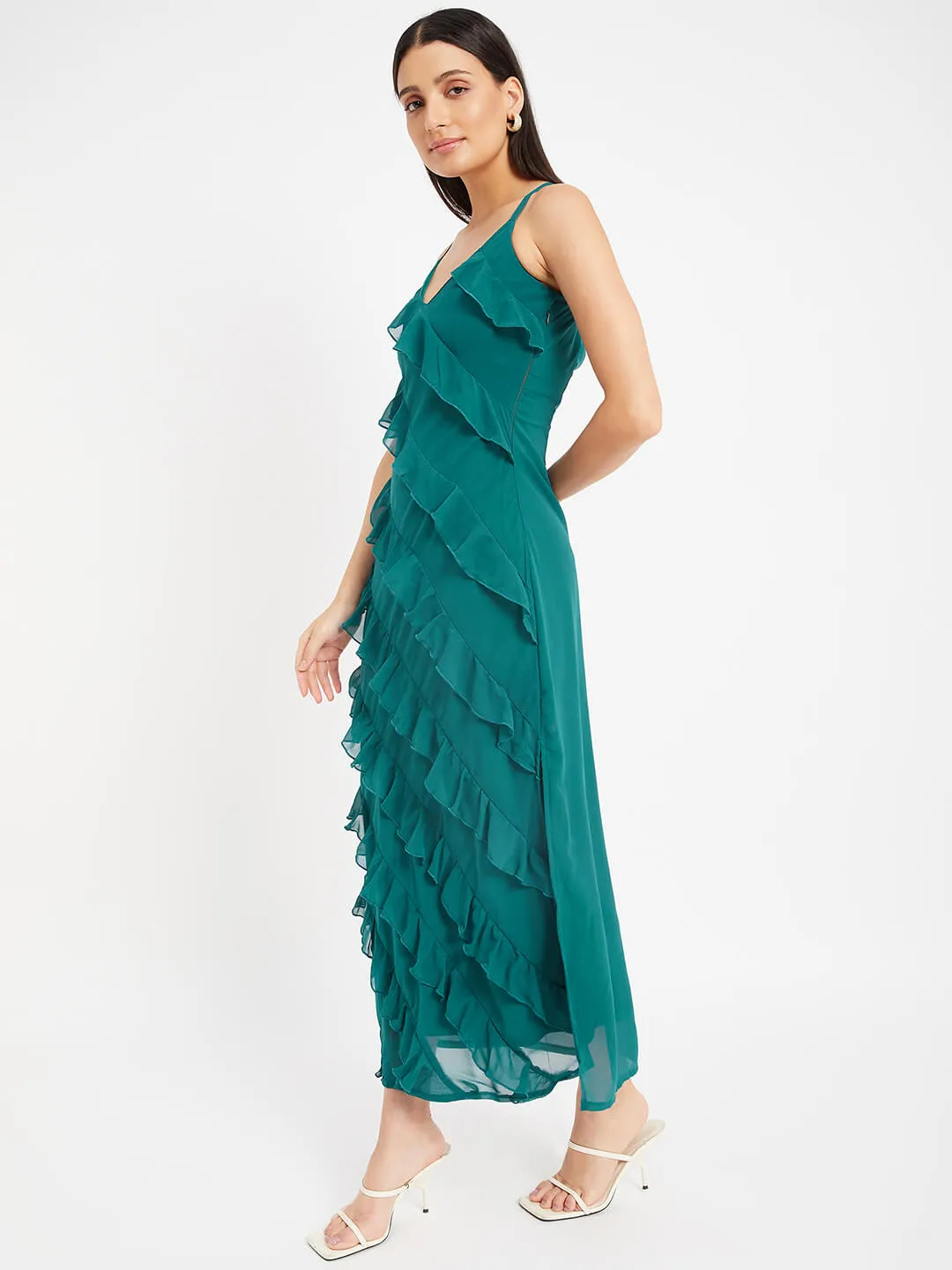 Teal Temptation Georgette Dress