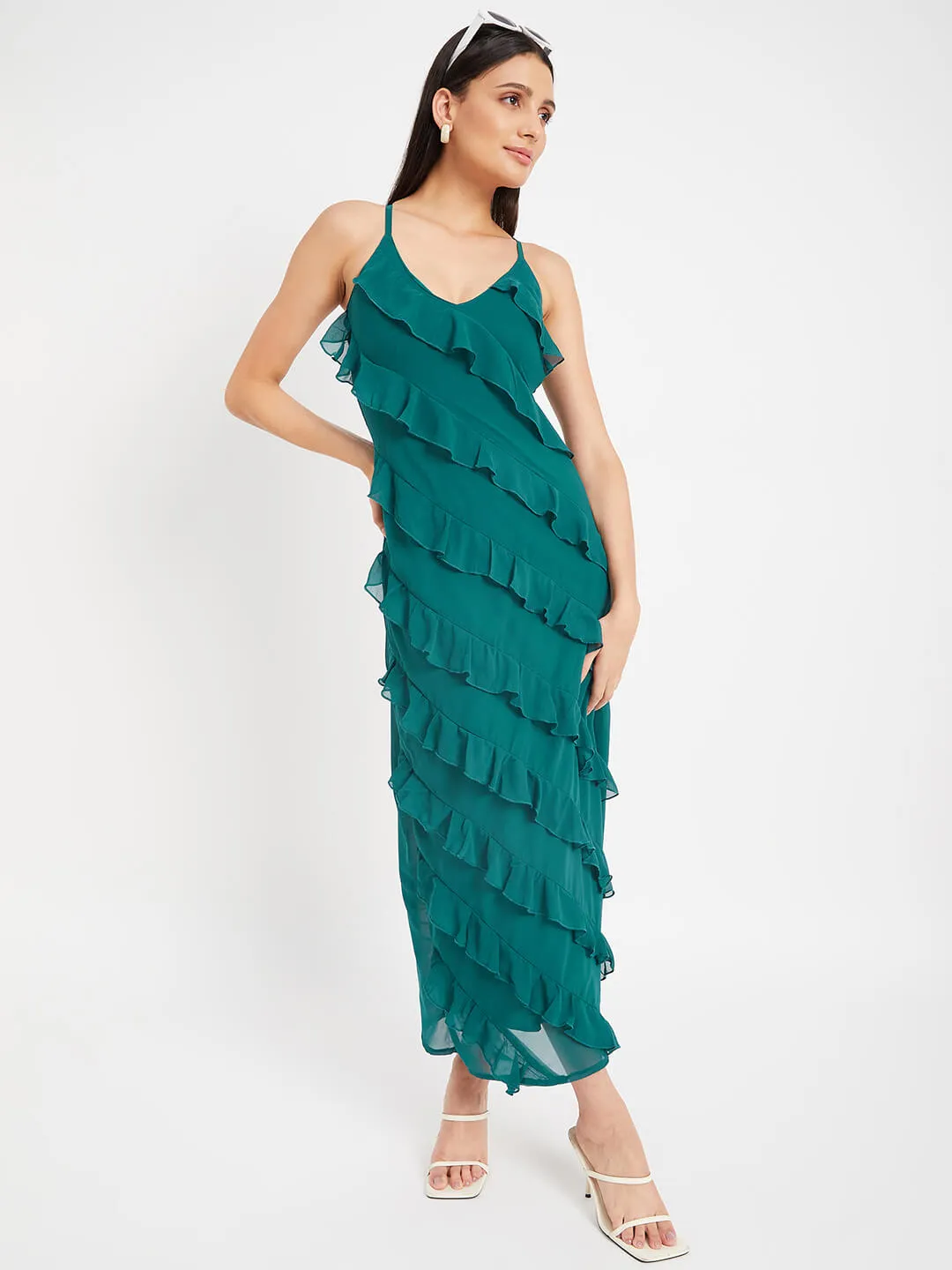 Teal Temptation Georgette Dress