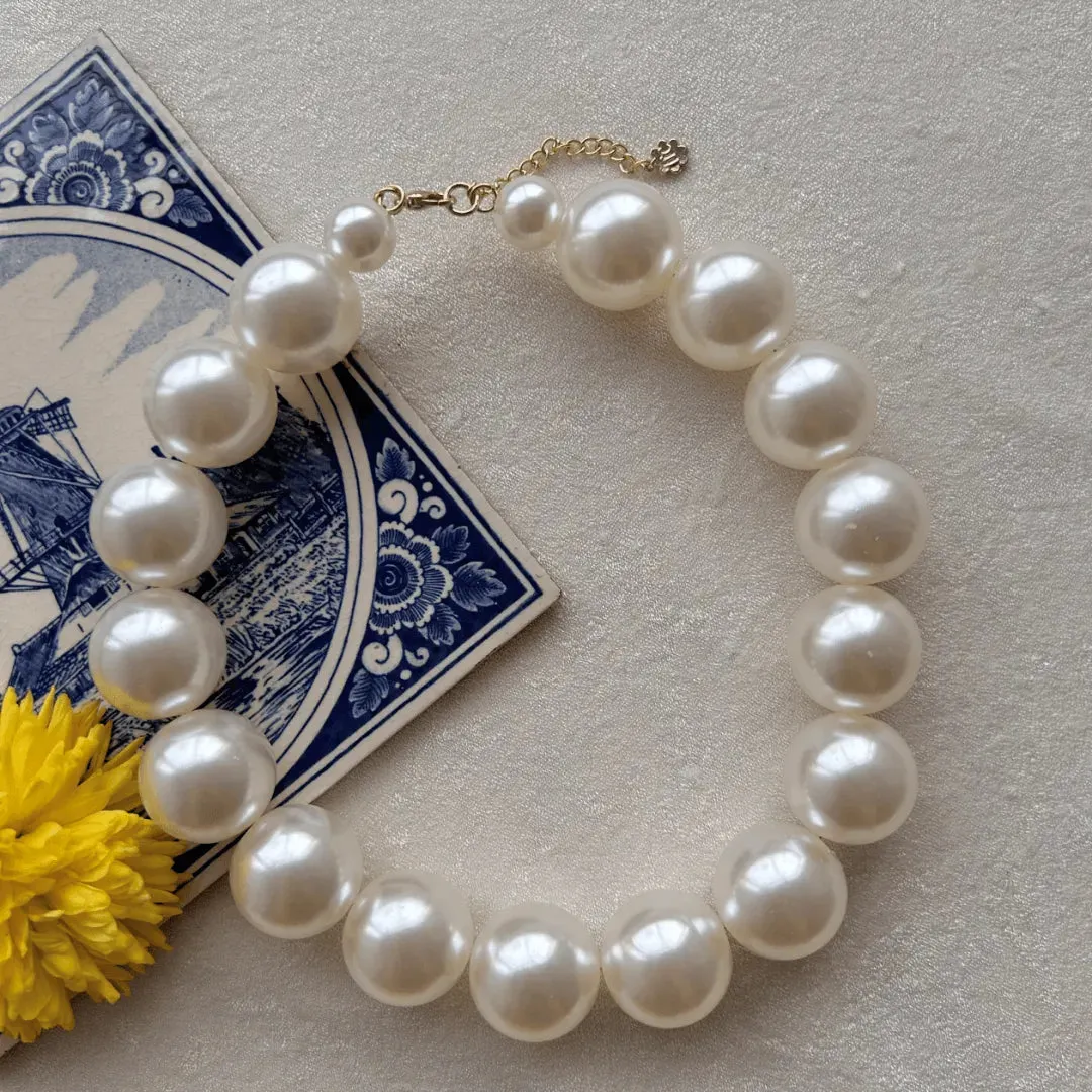 TFC Adorn Big Bold Pearl Beads Statement Necklace
