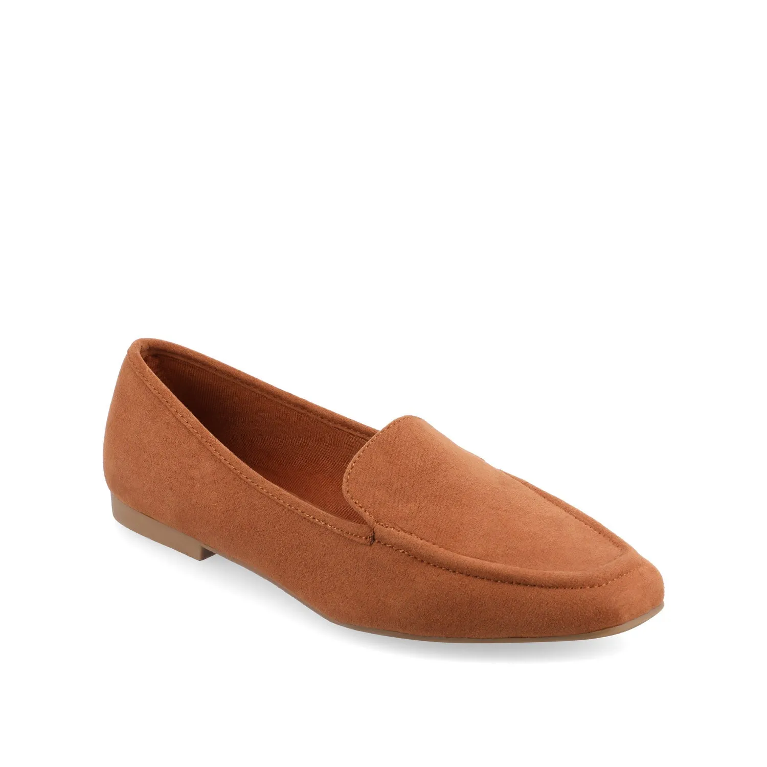 TULLIE FAUX SUEDE SLIP-ON LOAFER FLATS IN WIDE