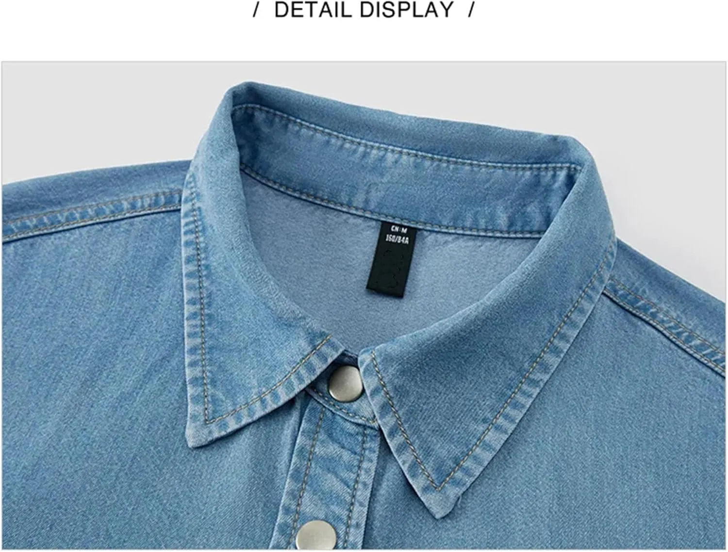 Women's Casual Short-Sleeved Denim Shirt 2025 Summer Mid-Length Dropped Shoulders Loose Soft Jean Blouses