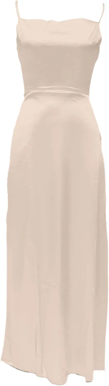 Womens Fairy Skirt Dress New 2024 Slim Fit Sling Sundress Backless V-Neck High Waist Color