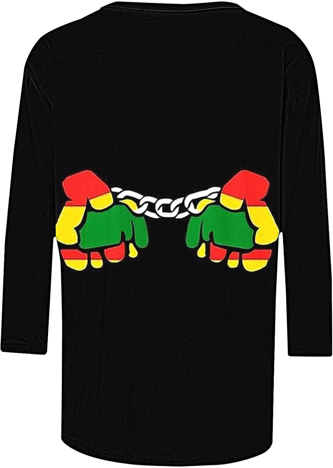 Womens Juneteenth Shirts African American Freedom 1865 Black Independence Day 3/4 Sleeve Summer Tops Plus Size