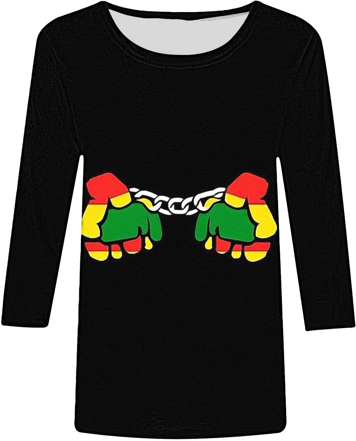 Womens Juneteenth Shirts African American Freedom 1865 Black Independence Day 3/4 Sleeve Summer Tops Plus Size