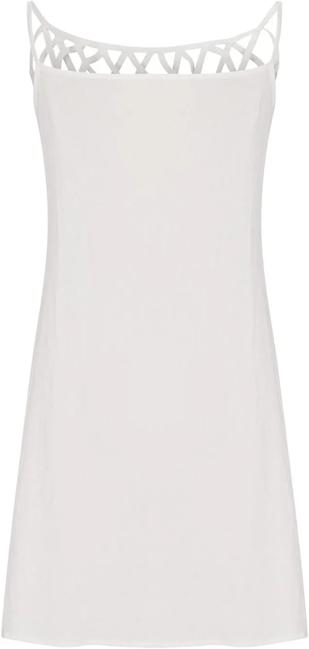Women's Sleeveless Cut - Out Neckline Mini Dresses 2025 Casual Summer Chic Shift Dress for City Walks, Shopping Dates