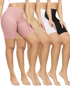Yeblues 4 Pack Slip Shorts for Under Dresses Anti Chafing Underwear Seamless Comfortable Smooth Yoga Biker Workout Shorts