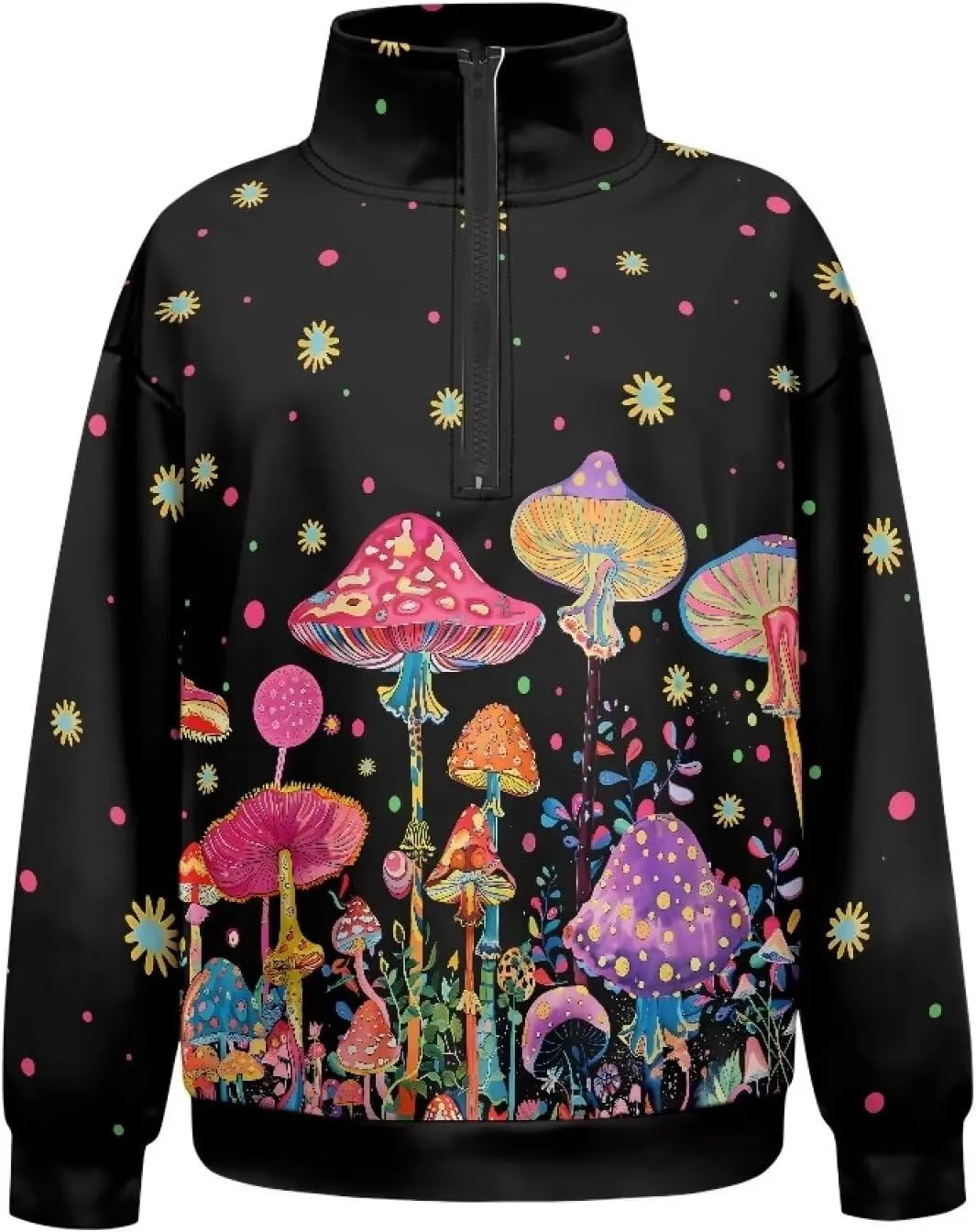 YEXIATODO 3/4 Zip Pullover Womens Sweatshirt Oversized Hoodies for Women Long Sleeve Crop Top s-3xl